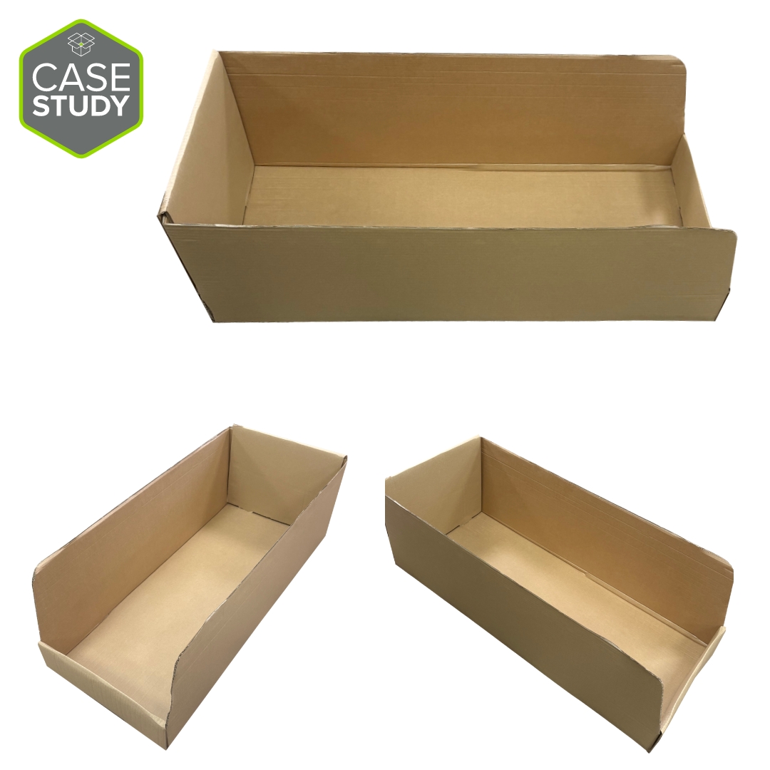 Three corrugated Pick Bins